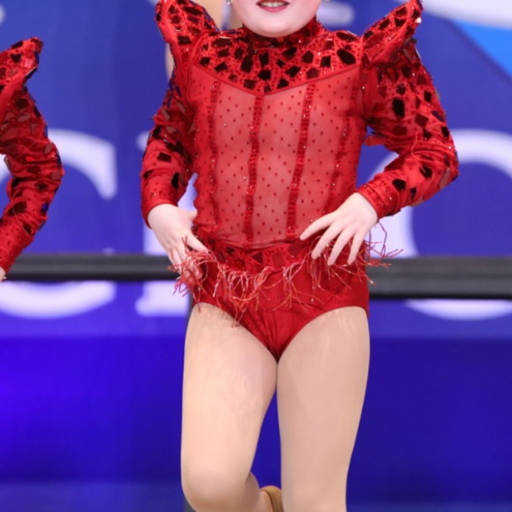 Red one piece dance costume